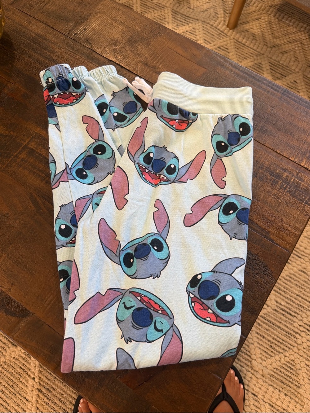 Kids Light Blue Stitch Character Pajama Pants